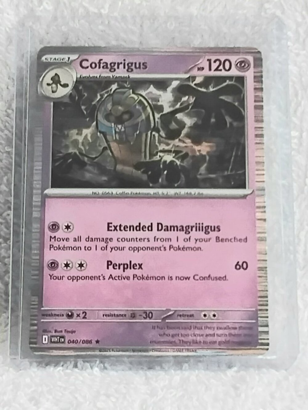 Mint 2025 Pokemon Cofagrigus White Flare ☆ Card 040/086!!